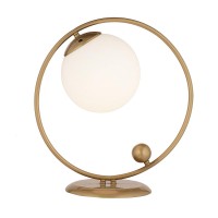 Φωτιστικό Επιτραπέζιο ArteLibre TES Αντικέ-Λευκό Μέταλλο-Γυαλί 40x45cm