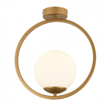 Φωτιστικό Κρεμαστό ArteLibre LIF Αντικέ-Λευκό Μέταλλο-Γυαλί 36x40cm