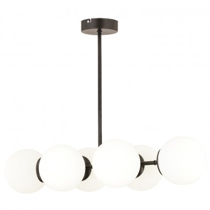 Φωτιστικό Κρεμαστό ArteLibre CEPHEUS Μαύρο-Λευκό Μέταλλο-Γυαλί 85x60cm