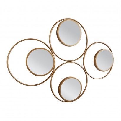 Καθρέπτης Τοίχου ArteLibre AMROTH Χρυσό Μέταλλο-Γυαλί 65x3x90cm