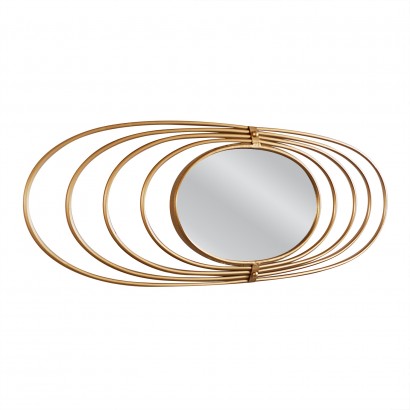 Καθρέπτης Τοίχου ArteLibre ANDRETH Χρυσό Μέταλλο-Γυαλί 90x3x33cm