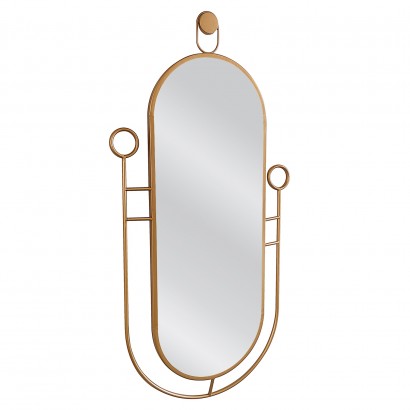 Καθρέπτης Τοίχου ArteLibre ANGBOR Χρυσό Μέταλλο-Γυαλί 65x2x100cm