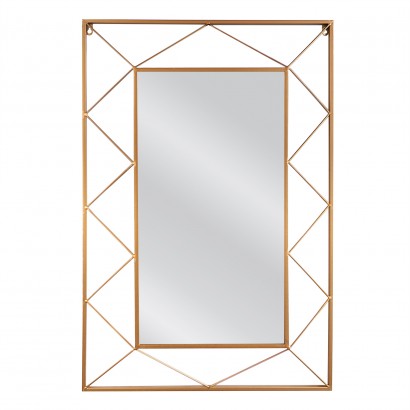 Καθρέπτης Τοίχου ArteLibre ELESSAR Χρυσό Μέταλλο-Γυαλί 90x5x58cm
