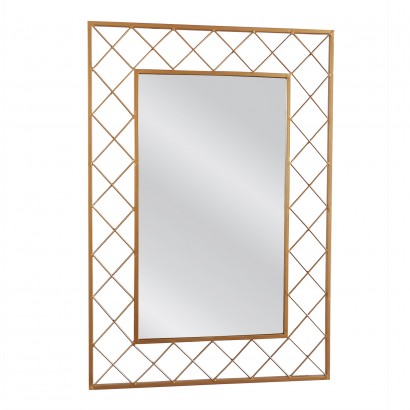 Καθρέπτης Τοίχου ArteLibre ARAVORN Χρυσό Μέταλλο-Γυαλί 80x1.5x55cm
