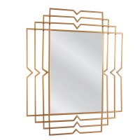 Καθρέπτης Τοίχου ArteLibre BALDOR Χρυσό Μέταλλο-Γυαλί 90x1.5x70cm