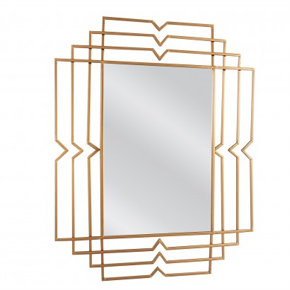 Καθρέπτης Τοίχου ArteLibre BALDOR Χρυσό Μέταλλο-Γυαλί 90x1.5x70cm