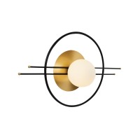 Φωτιστικό Τοίχου ArteLibre LECO Μαύρο-Χρυσό Μέταλλο-Αλουμίνιο 59x35x16cm