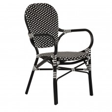 Καρέκλα Κήπου ArteLibre BOALI Μαύρο-Λευκό Αλουμίνιο-Rattan 41x45x92cm