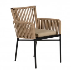 Πολυθρόνα Κήπου ArteLibre BLUENILE Μπεζ-Μαύρο Αλουμίνιο-Rattan 56x60x83cm Πολυθρόνα Κήπου ArteLibre BLUENILE Μπεζ-Μαύρο Αλουμίνιο-Rattan 56x60x83cm