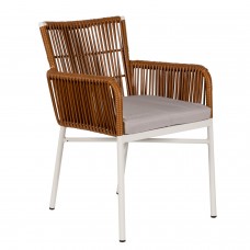 Πολυθρόνα Κήπου ArteLibre BLUENILE Λευκό-Καφέ Αλουμίνιο-Rattan 49x42x81cm Πολυθρόνα Κήπου ArteLibre BLUENILE Λευκό-Καφέ Αλουμίνιο-Rattan 49x42x81cm