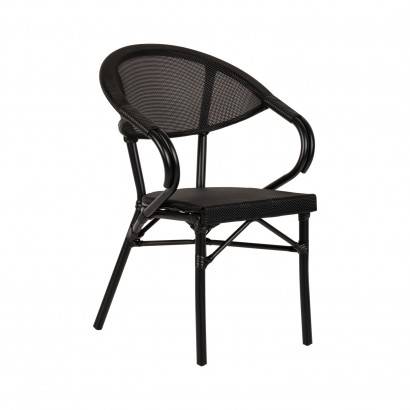 Πολυθρόνα Κήπου ArteLibre DALILA Μαύρο Αλουμίνιο-Ύφασμα 57x57x82cm