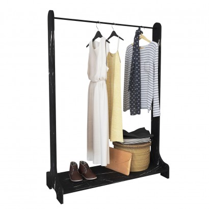 Κρεμάστρα Δαπέδου ArteLibre ORATILE Μαύρο Μοριοσανίδα-Μέταλλο 89x35x128cm