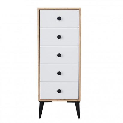 Συρταριέρα ArteLibre AMARI Δρυς-Λευκό Μοριοσανίδα 43x43x114cm