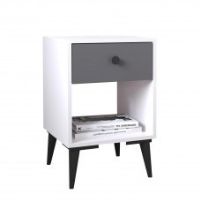 Κομοδίνο ArteLibre AMARI Λευκό-Ανθρακί Μοριοσανίδα 43x43x67.5cm Κομοδίνο ArteLibre AMARI Λευκό-Ανθρακί Μοριοσανίδα 43x43x67.5cm