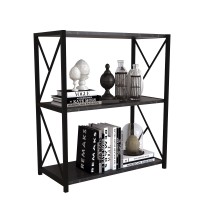 Βιβλιοθήκη ArteLibre JAWARA Μαύρο Μοριοσανίδα-Μέταλλο 70x34x78.5cm