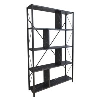 Βιβλιοθήκη ArteLibre JUMA Μαύρο Μοριοσανίδα-Μέταλλο 90x26x150cm