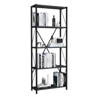 Βιβλιοθήκη ArteLibre KENYA Μαύρο Μοριοσανίδα-Μέταλλο 60x26x150cm