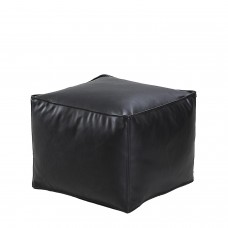 Πουφ ArteLibre BAHITI Μαύρο Δέρμα 45x45x33cm Πουφ ArteLibre BAHITI Μαύρο Δέρμα 45x45x33cm