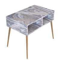 Έπιπλο Τηλεόρασης ArteLibre CHIDINMA Γκρι-Όψη Μαρμάρου Μοριοσανίδα-Ξύλο 72x30x60cm