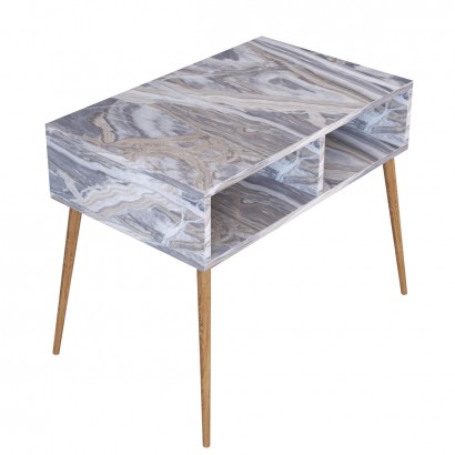 Έπιπλο Τηλεόρασης ArteLibre CHIDINMA Γκρι-Όψη Μαρμάρου Μοριοσανίδα-Ξύλο 72x30x60cm