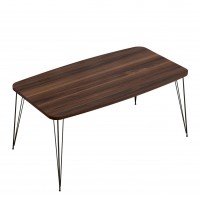 Τραπεζάκι Σαλονιού ArteLibre FEMI Καρυδί Μοριοσανίδα-Μέταλλο 50x90x40cm