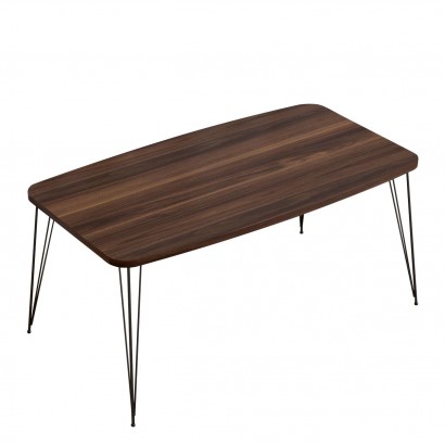 Τραπεζάκι Σαλονιού ArteLibre FEMI Καρυδί Μοριοσανίδα-Μέταλλο 50x90x40cm