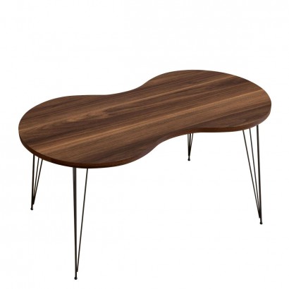 Τραπεζάκι Σαλονιού ArteLibre SADE Καρυδί Μοριοσανίδα-Μέταλλο 41x90x40cm