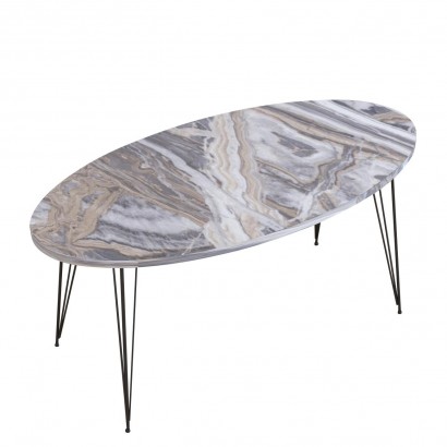 Τραπεζάκι Σαλονιού ArteLibre SEYE Γκρι Μοριοσανίδα-Μέταλλο 45x90x40cm