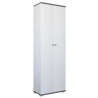 Ντουλάπι ArteLibre ROSELINE Λευκό-Ανθρακί Μοριοσανίδα 50x30x183cm