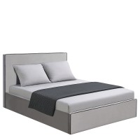 Κρεβάτι Υπέρδιπλο ArteLibre WICHITA Γκρι Ύφασμα 214.5x170x110.5cm (Στρώμα 160x200cm)