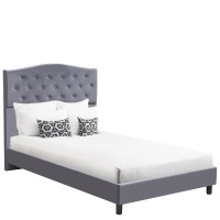 Κρεβάτι Ημίδιπλο ArteLibre JUNIPER Γκρι Ύφασμα 209x132x125cm (Στρώμα 120x200cm)