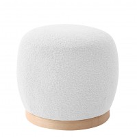 Σκαμπό ArteLibre ZEBRABLUE Με Ξύλινη Βάση Λευκό Ύφασμα Teddy 44.5x44.5x40cm