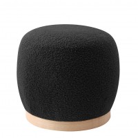 Σκαμπό ArteLibre ZEBRABLUE Με Ξύλινη Βάση Μαύρο Ύφασμα Teddy 44.5x44.5x40cm