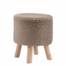 Σκαμπό ArteLibre CATTLEYA Με Ξύλινα Πόδια Καφέ Ύφασμα Cashmere 35x35x40cm Σκαμπό ArteLibre CATTLEYA Με Ξύλινα Πόδια Καφέ Ύφασμα Cashmere 35x35x40cm