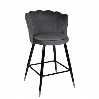 Σκαμπό Bar ArteLibre GESELL Με Πλάτη Γκρι Βελούδο-Μέταλλο 50x50x90cm Σκαμπό Bar ArteLibre GESELL Με Πλάτη Γκρι Βελούδο-Μέταλλο 50x50x90cm