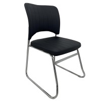 Καρέκλα Επισκέπτη COMFORTHUB Μαύρο-Χρώμιο PU-Μέταλλο 43x42x78cm