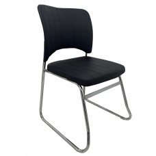 Καρέκλα Επισκέπτη COMFORTHUB Μαύρο-Χρώμιο PU-Μέταλλο 43x42x78cm Καρέκλα Επισκέπτη COMFORTHUB Μαύρο-Χρώμιο PU-Μέταλλο 43x42x78cm