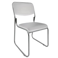 Καρέκλα Επισκέπτη FLEXVISIT Λευκό-Χρώμιο PU-Μέταλλο 40x41x81cm