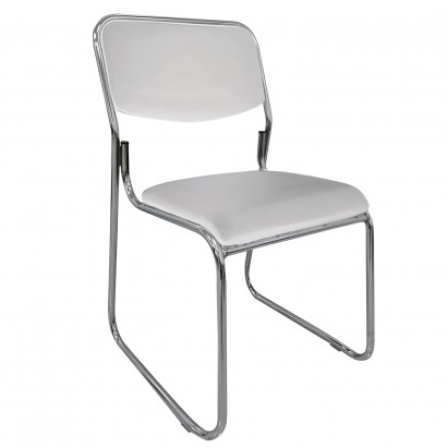 Καρέκλα Επισκέπτη FLEXVISIT Λευκό-Χρώμιο PU-Μέταλλο 40x41x81cm