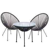 Σετ Τραπεζαρία Κήπου ArteLibre GANYMEDE Μέταλλο Μαύρο Με 2 Πολυθρόνες 14990068