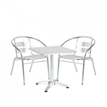 Σετ Τραπεζαρία Κήπου ArteLibre CALLISTO Αλουμίνιο Ασημί Με 2 Πολυθρόνες 14990098