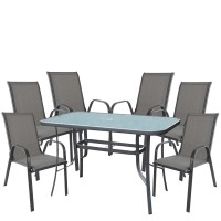 Σετ Τραπεζαρία Κήπου ArteLibre SUN Μέταλλο Γκρι Με 6 Πολυθρόνες 14990105