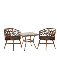 Σετ Τραπεζαρία Κήπου ArteLibre ANGOLA Μπαμπού Αλουμίνιο-Γυαλί Με 2 Πολυθρόνες 14990232