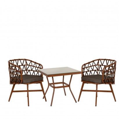 Σετ Τραπεζαρία Κήπου ArteLibre ANGOLA Μπαμπού Αλουμίνιο-Γυαλί Με 2 Πολυθρόνες 14990232