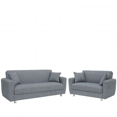 Σετ Σαλόνι ArteLibre JUAN Διθέσιος και Τριθέσιος Γκρι