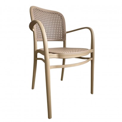 Πολυθρόνα Κήπου ArteLibre CANARY Cappuccino PP 55x52x86cm