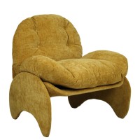 Πολυθρόνα ArteLibre ANANKE Κίτρινο Ύφασμα-Μέταλλο-Ξύλο 85x78x84cm