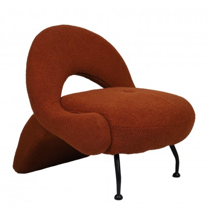 Πολυθρόνα ArteLibre PASIPHAE Πορτοκαλί Ύφασμα-Μέταλλο-Ξύλο 80x86x80cm
