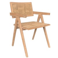 Καρέκλα Επαγγελματική ArteLibre TITYUS Βελανιδιά Ξύλο-Rattan 46x44.5x80cm