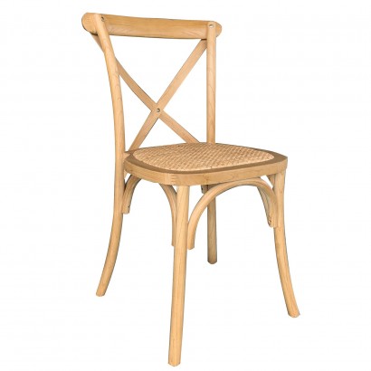 Καρέκλα Επαγγελματική ArteLibre Στοιβαζόμενη JANUS Φυσικό Ξύλο-Rattan 45x42x87cm